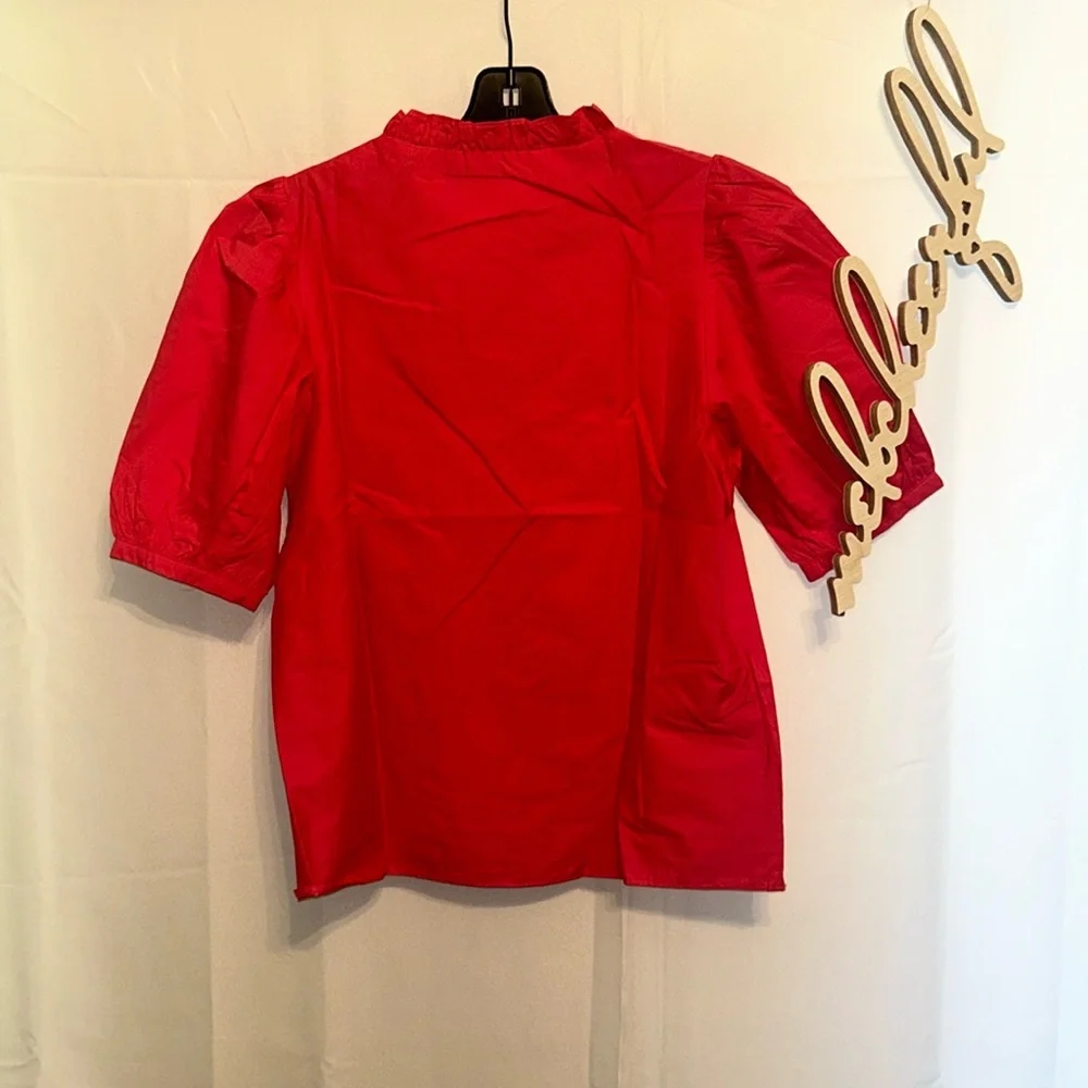 Watermelon Ruffle Leigh Blouse HYACINTH HOUSE